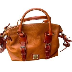Authentic Dooney And Bourke Pebble Grain Domed Satchel. Caramel.